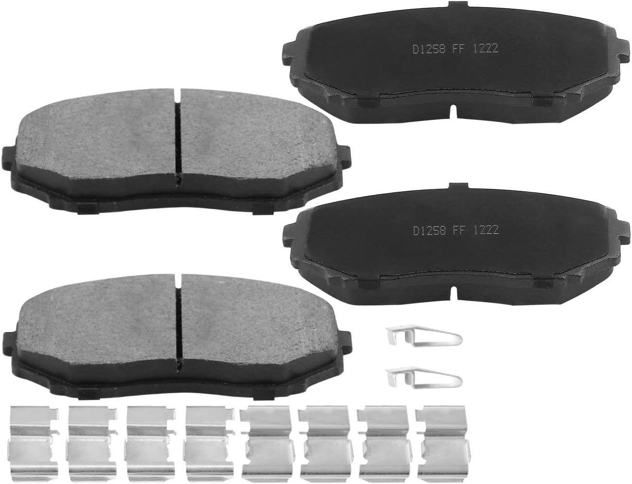 D1258 Front Brake Pads Replacement For Ford Edge, Lincoln MKX, Mazda CX-7 CX-9 Ceramic Brake Pads with Hardware Kits 4PCS