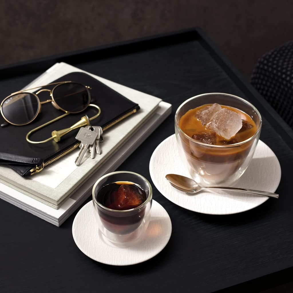 Villeroy & Boch Manufacture Rock Blanc Tea/Coffee Cup Saucer, 6.75 in, Premium Porcelain, White