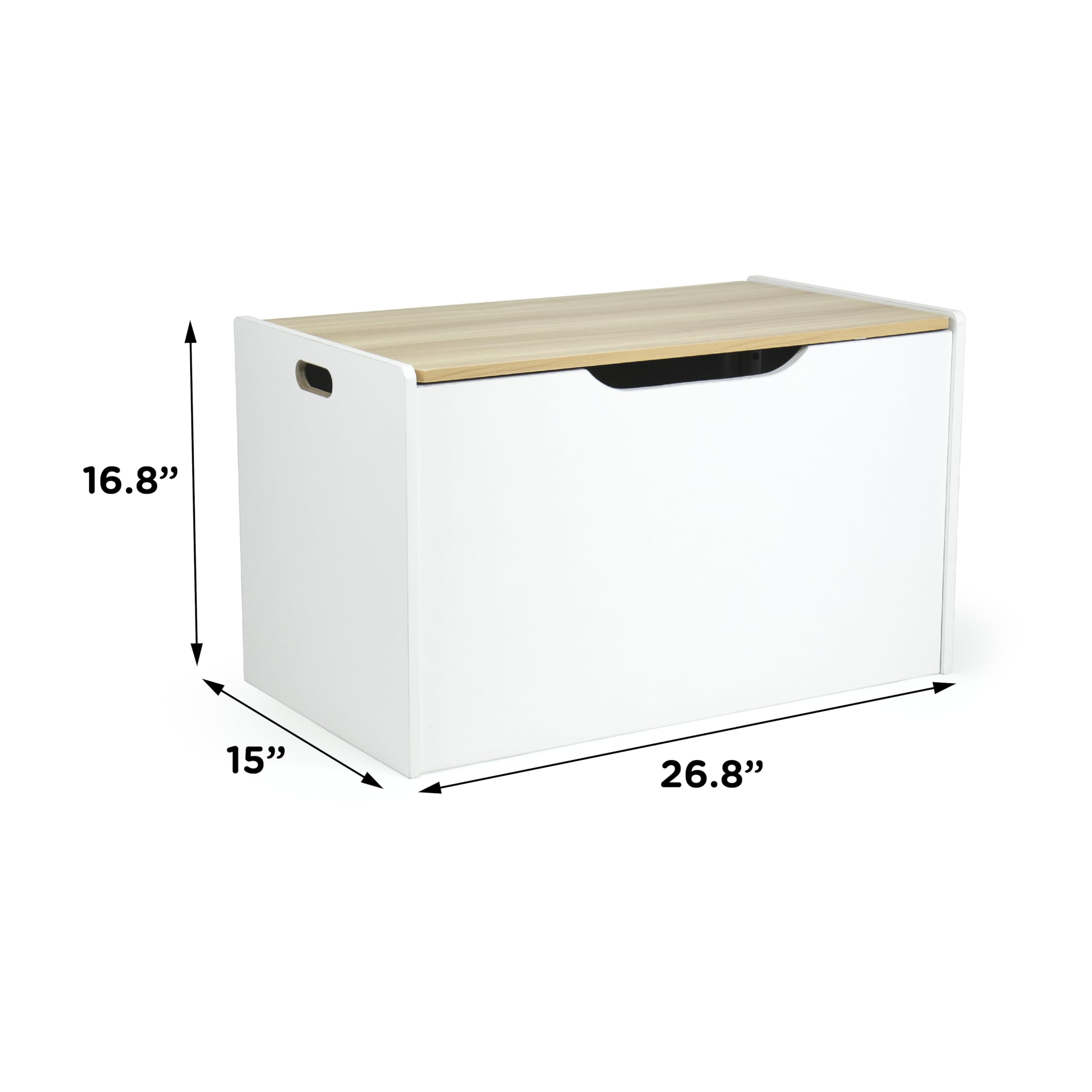 Humble Crew Hinged Toy Storage Chest with Lid, Natural Wood, Bois Naturel