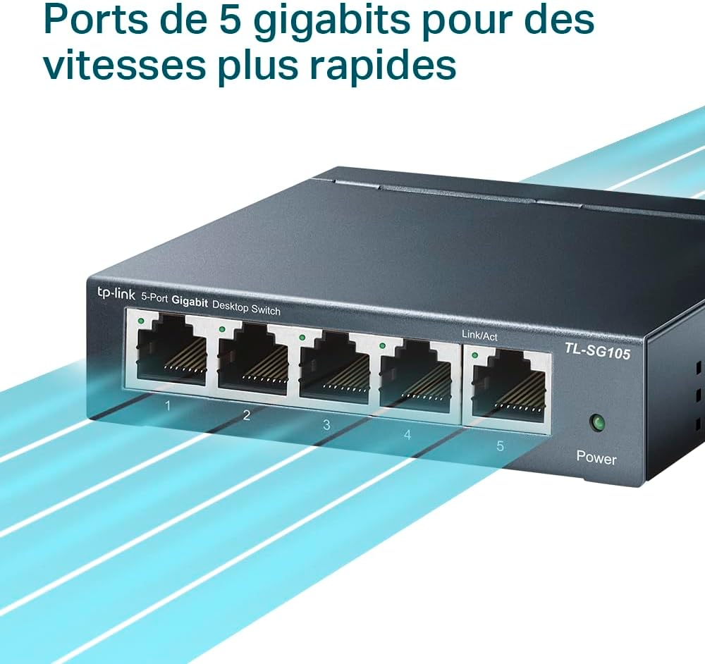 TP-Link Switch Ethernet Gigabit 5 Ports RJ45 Metallique 10/100/1000 Mbps, IGMP Snooping, S - Analyse des détails et conception