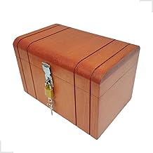 Genérico - Caixa Madeira Mdf Baú Persanolizada Decoração + Cadeados - Rústico - Altura: 15 cm, Comprimento: 23 cm, Largura: 15 cm