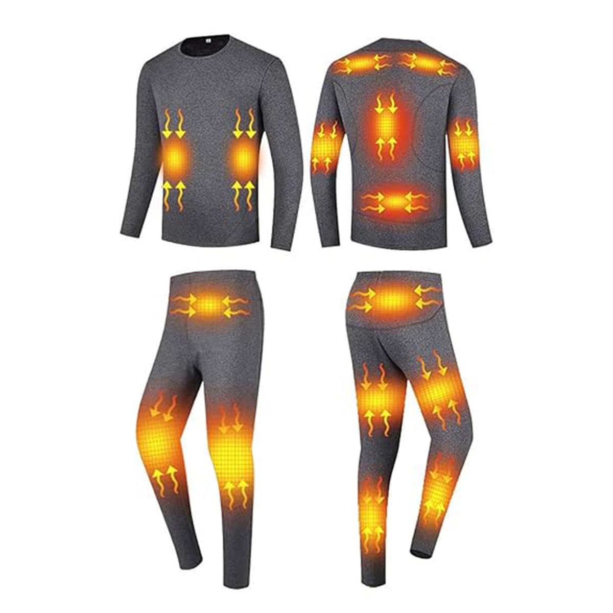 Podgrzewana bielizna outdoorowa, 16 stref, 3 regulacja temperatury, elektryczny zestaw bielizny USB do jazdy na rowerze (bez powerbanku)