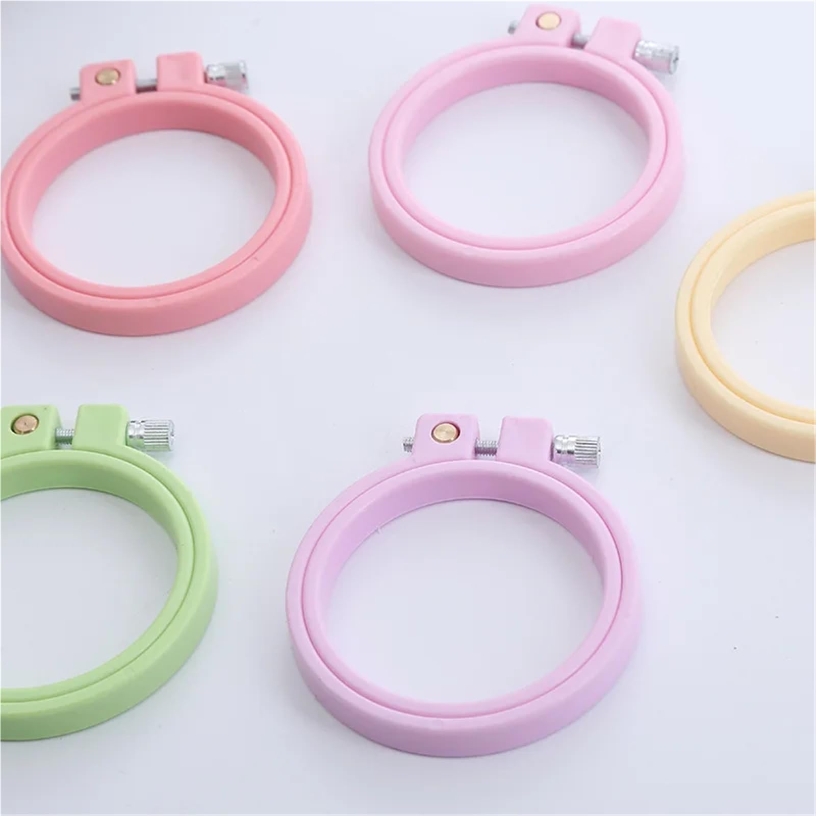 MRKU Soporte para Bastidor de Bordado DIY, Kit de Costura para Punto de Cruz, 1/3 Piezas, Anillo de plástico Redondo, Herramienta de Estiramiento, Herramientas de Costura y Manualidades domésticas.