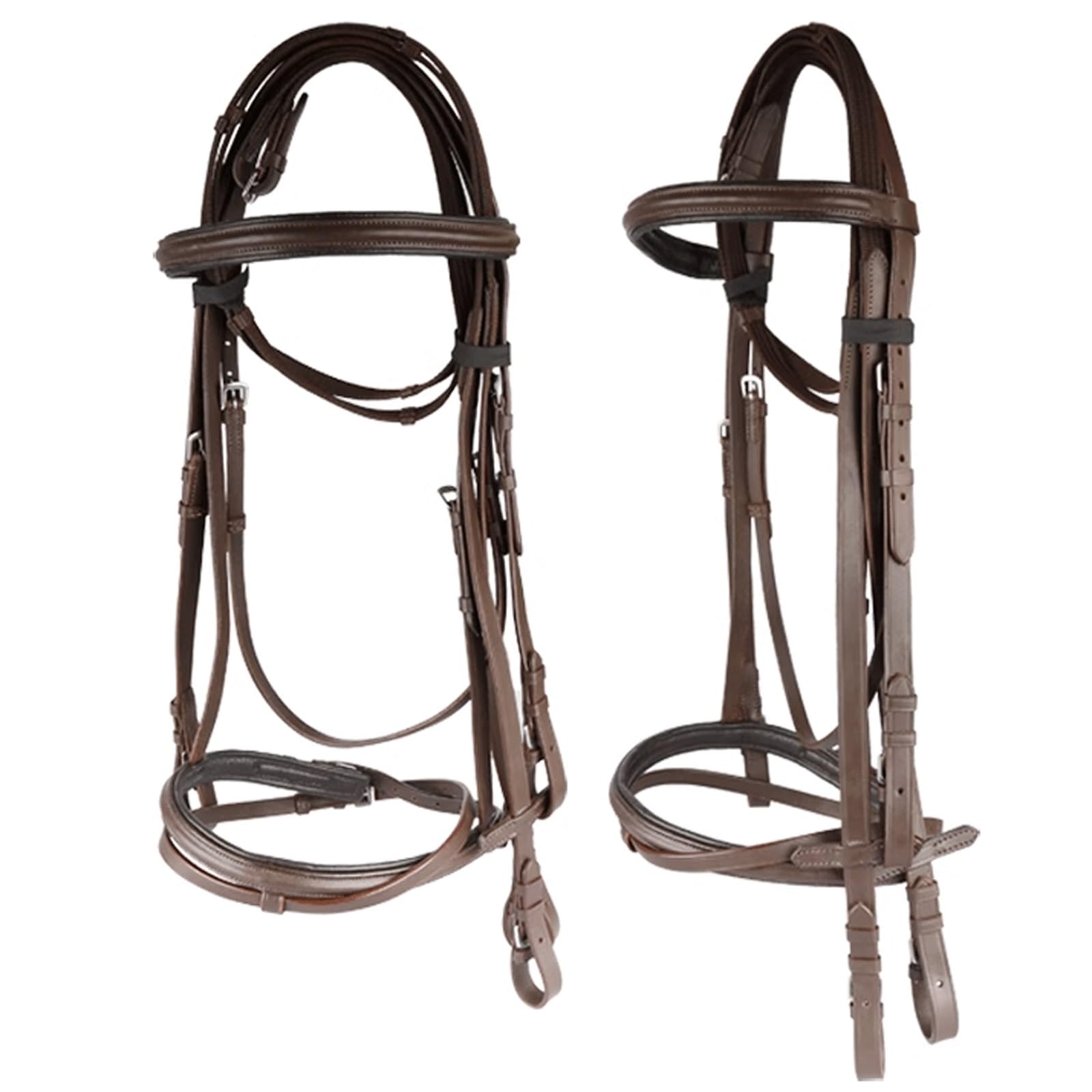 Headcollar/Cubierta de Brida Brida de Caballos Ecuestres Rienda de Agua de Cuero de Vaca Clásica Suministros Ecuestres (Color : Brown, Size : L)
