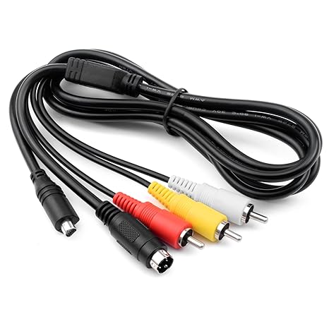 Replacement VMC-15FS / VMC-30FS AV Cable 10-Pin Audio Video TV-Out Cord Compatible with Sony Camcorder DCR-SR80 SR82 SR85 SR100 Series and More (1.5m)