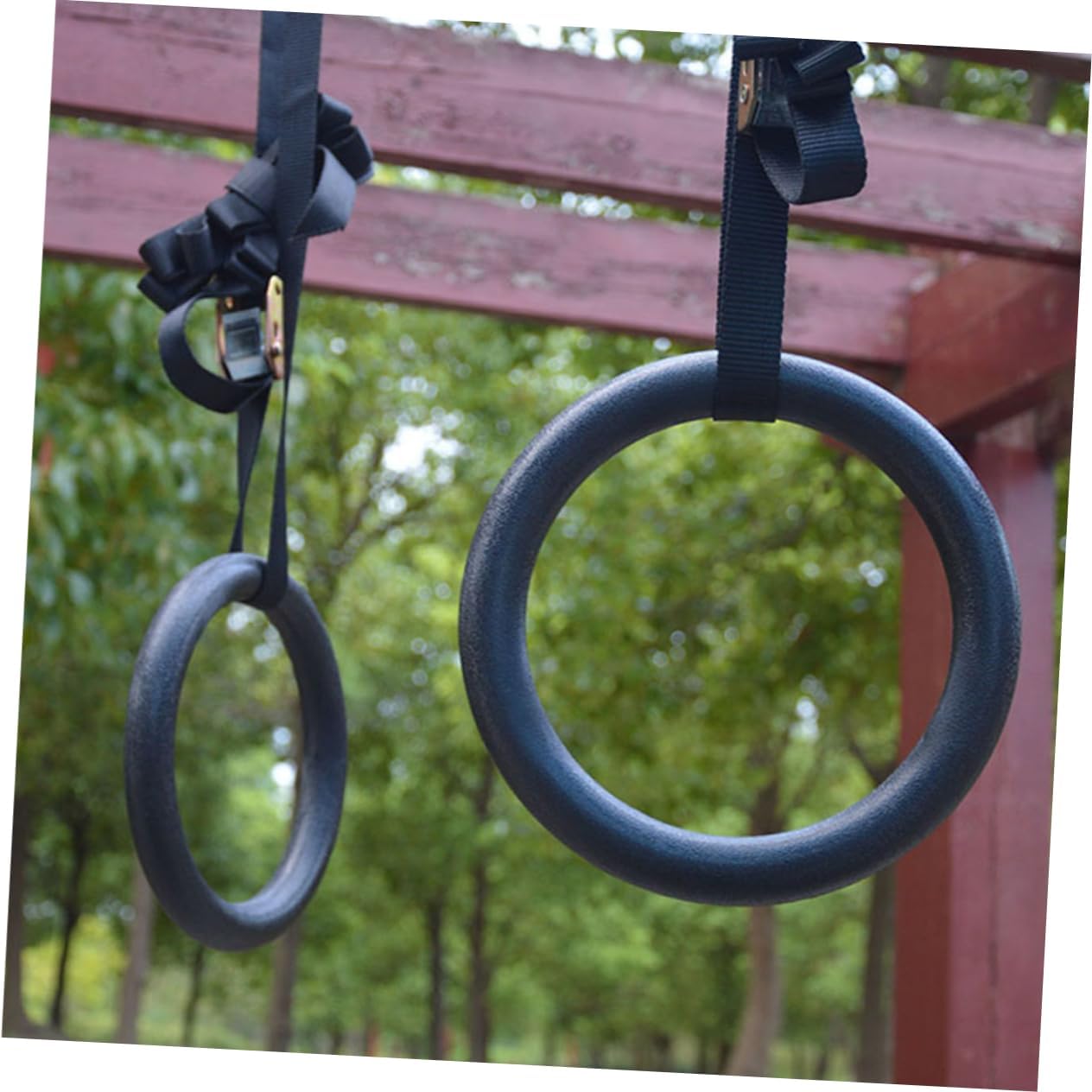Plastic Gymnastic Rings 2pcs Workout Rings for Gym Strength Bodyweight Training Quick Adjustment