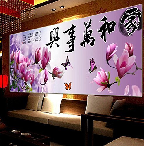 Point de croix calligraphie chinoise pour salon zen
