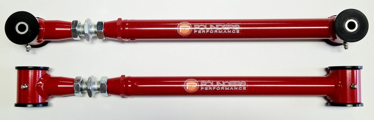 23813R On Car Adjustable Lower Control Arms Poly/Poly Red - Car Set