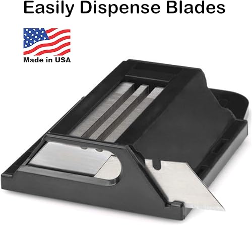 Miniatura 2 de CANOPUS Dispensador de cuchillas de cuchillo utilitario con cuchillo utilitario retráctil, cuchillas afiladas de un solo filo resistente, fabricado