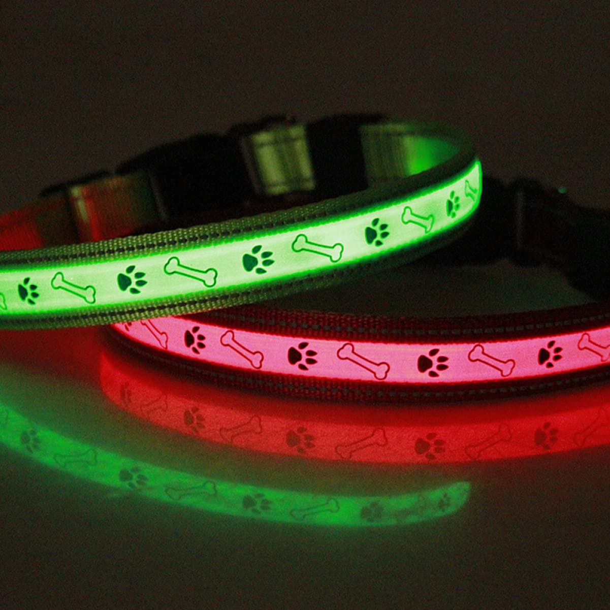 POPETPOP 3piezas Collar Led para Perros Luz Intermitente y Carga USB Collar para Mascotas para Paseos Nocturnos y Seguridad De Perros