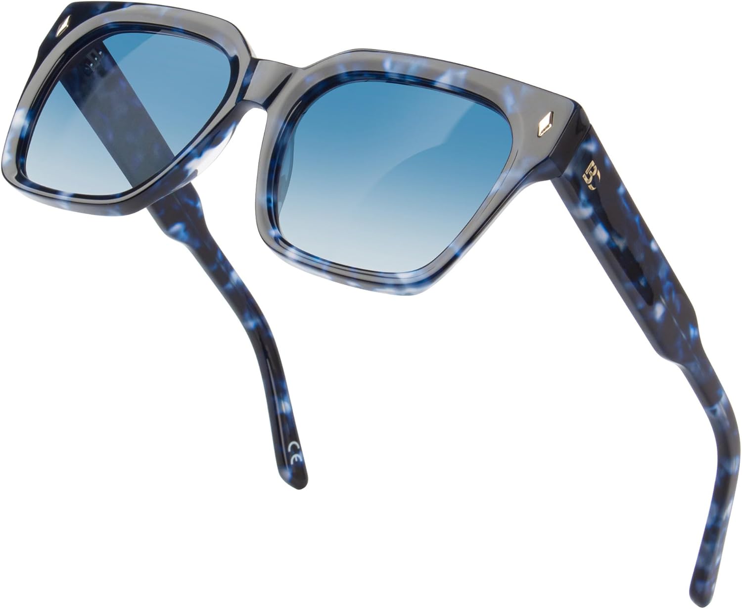 BIRCEN Women Polarized Acetate Sunglasses: Fashion Square Aviator Shades UV Protection for Trendy Laides Travel Beach Outdoor