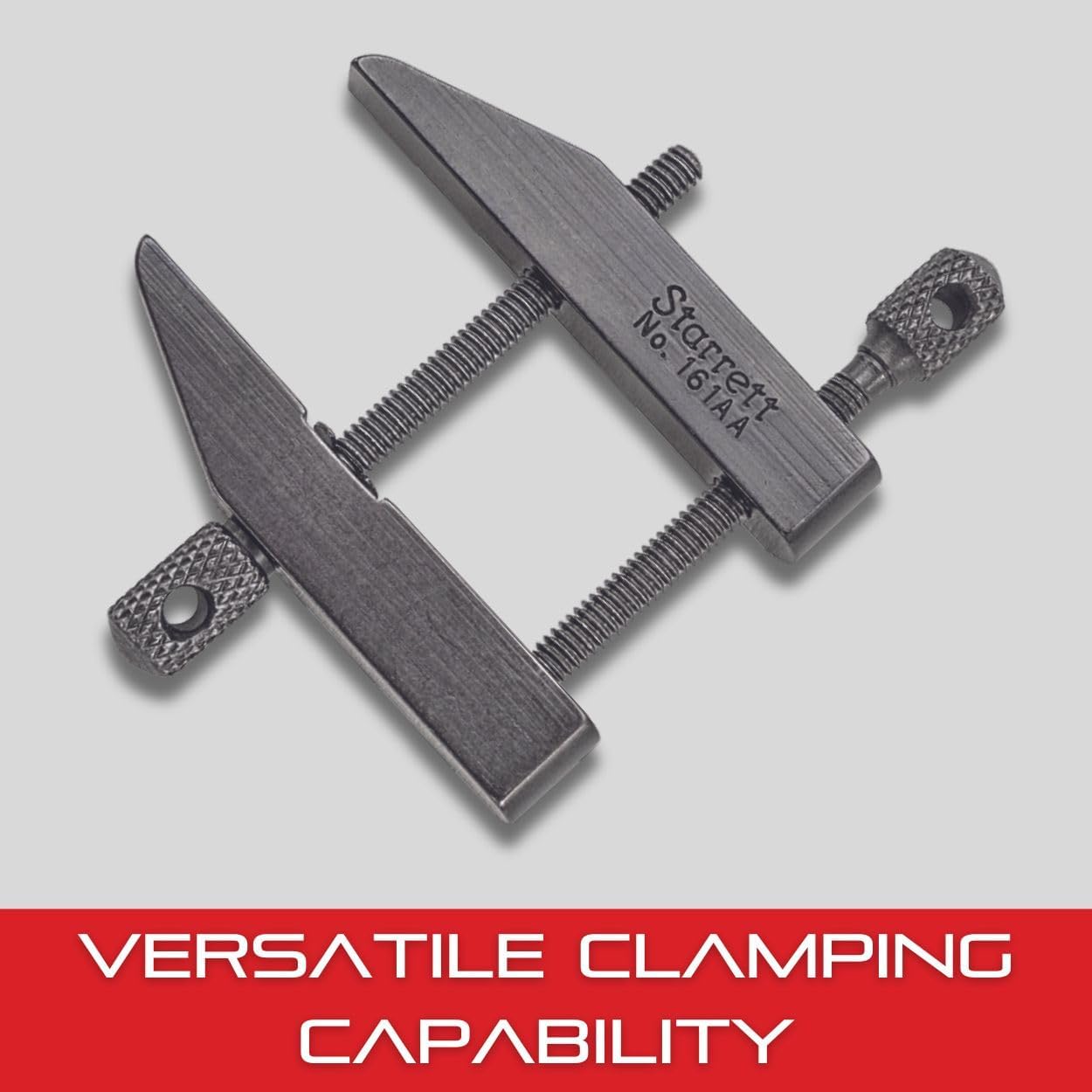 Starrett Toolmakers Parallel Clamp - Ideal for Holding Work in Tapping and Drilling - 3/4" Capacity, 21/32" Throat Depth, Hardened Steel, Nice Finish - 161AA