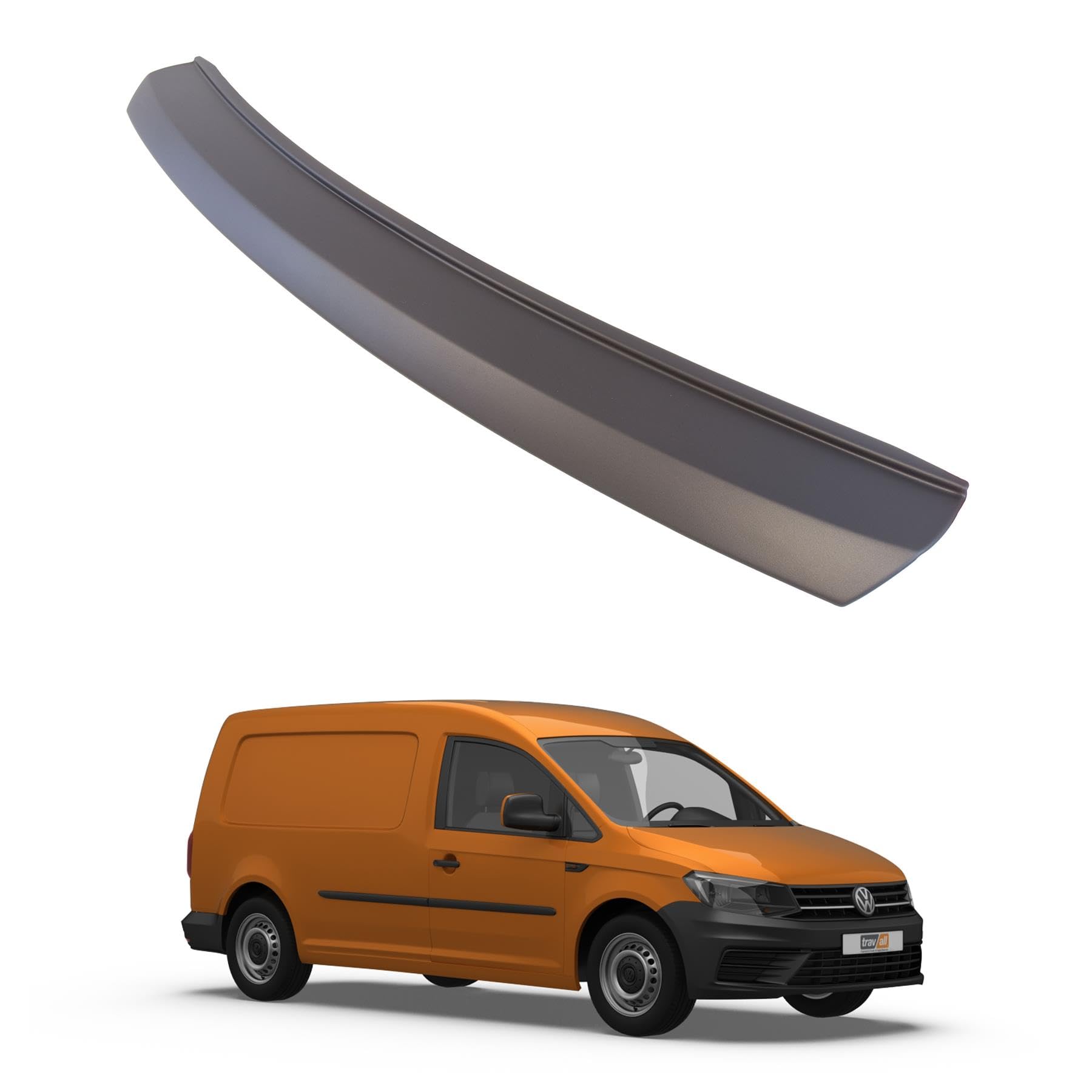 Travall Ladekantenschutz Kofferraum für VW Caddy (2015-2020) Selbstklebend Kratzschutz 100% Perfekte Passform Stoßstangenschutz, Einfache Montage Schwarzer ABS-Kunststoff für den Kofferraum Ladekant