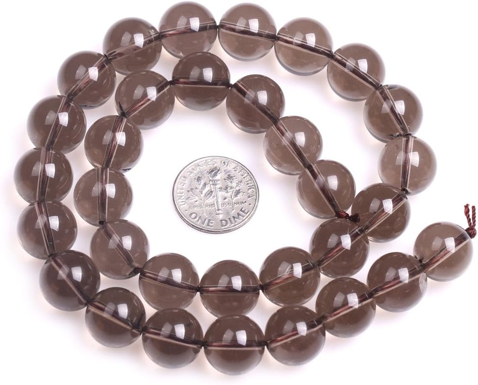 Smoky Quartz Beads for Jewelry Making Natural Semi Precious Gemstone 12mm Round Strand 15" JOE FOREMAN