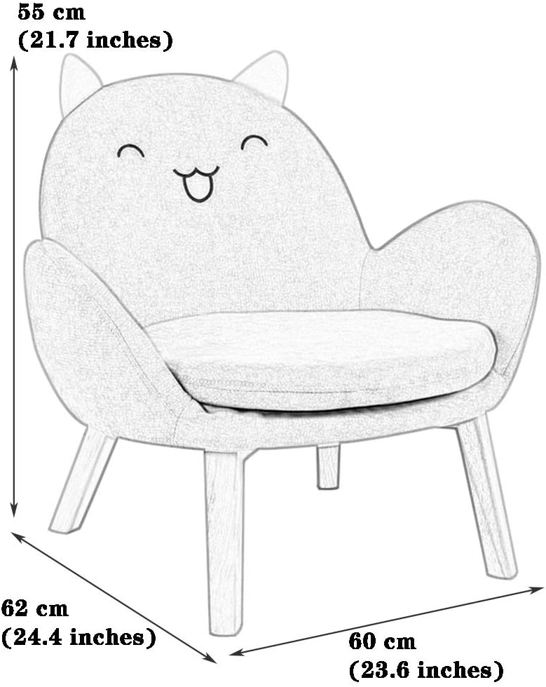 Couch Armchair Cartoons Cute Animal-Shaped Sofa Chair in Boy Bedroom Reading Corner Rest and Entertainment Chairs Birthday Present Load-Bearing 75kg (Color : Green A Size: 556260cm) (Yellow a 55*62