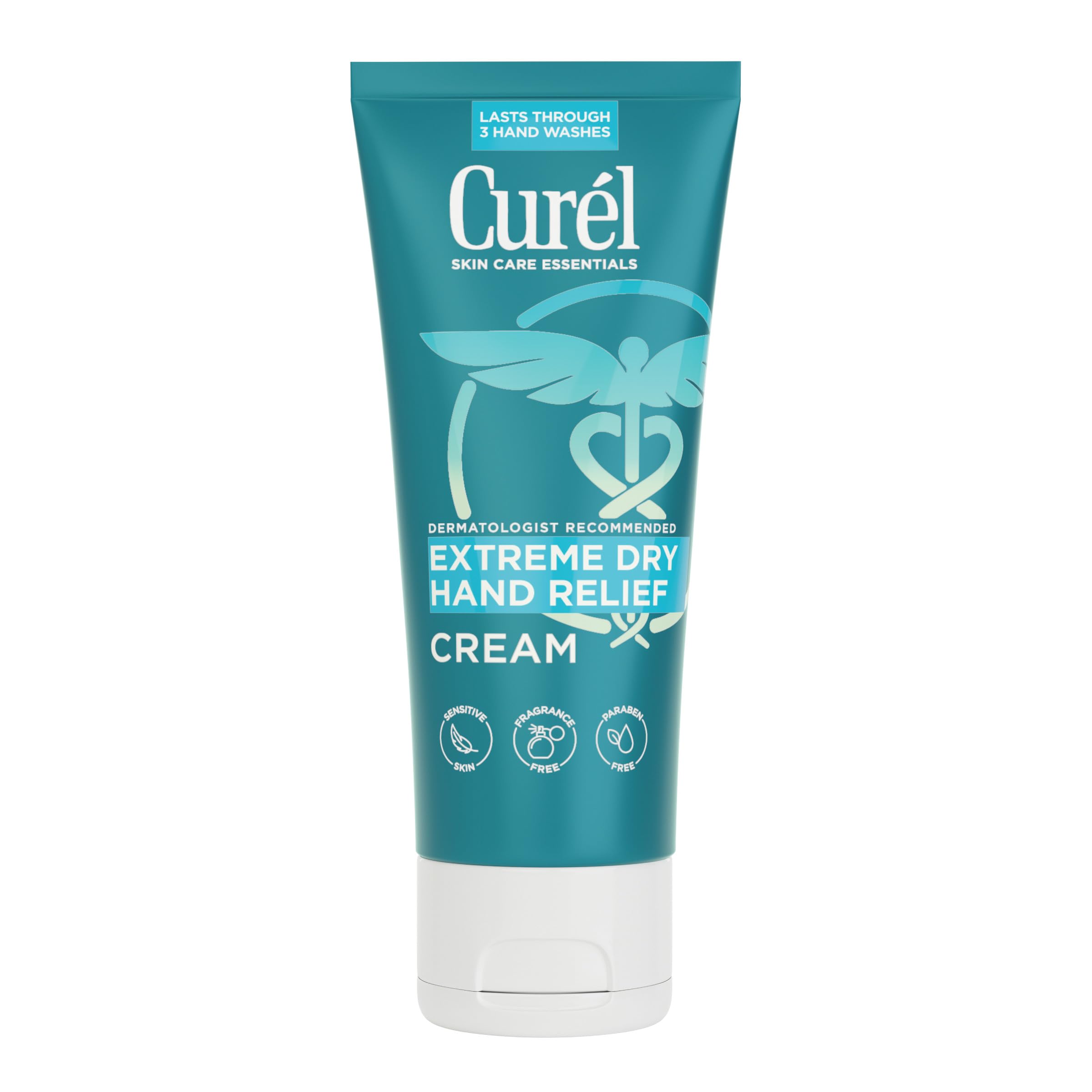 Curel Extreme Dry Hand Relief, Dermatologist Recommended, Long-Lasting Cream For Dry Hands, Paraben Free, Fragrance-Free Hand Lotion, 3 Oz