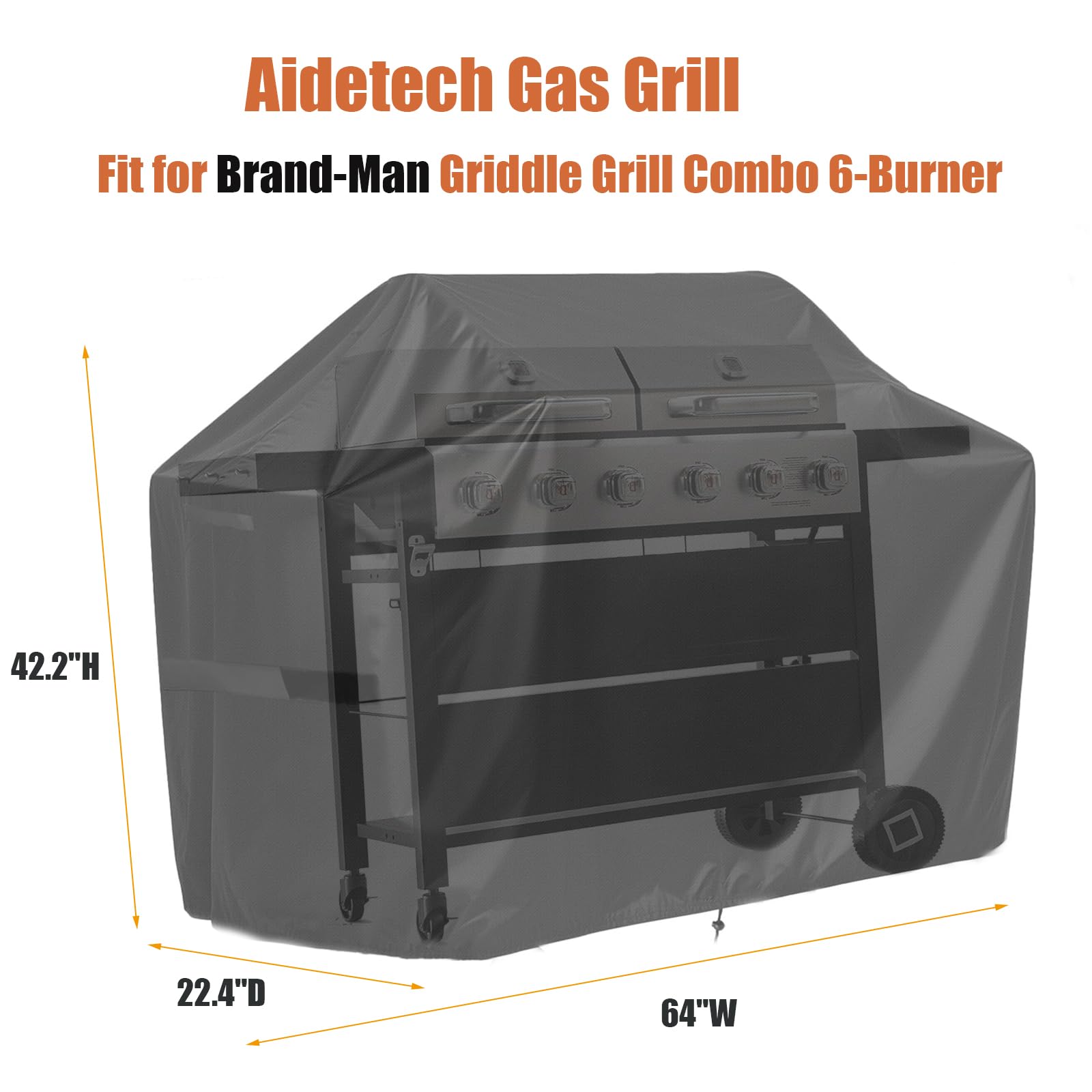 Copertura per piastra per barbecue Brand-Man Combo 6 fuochi