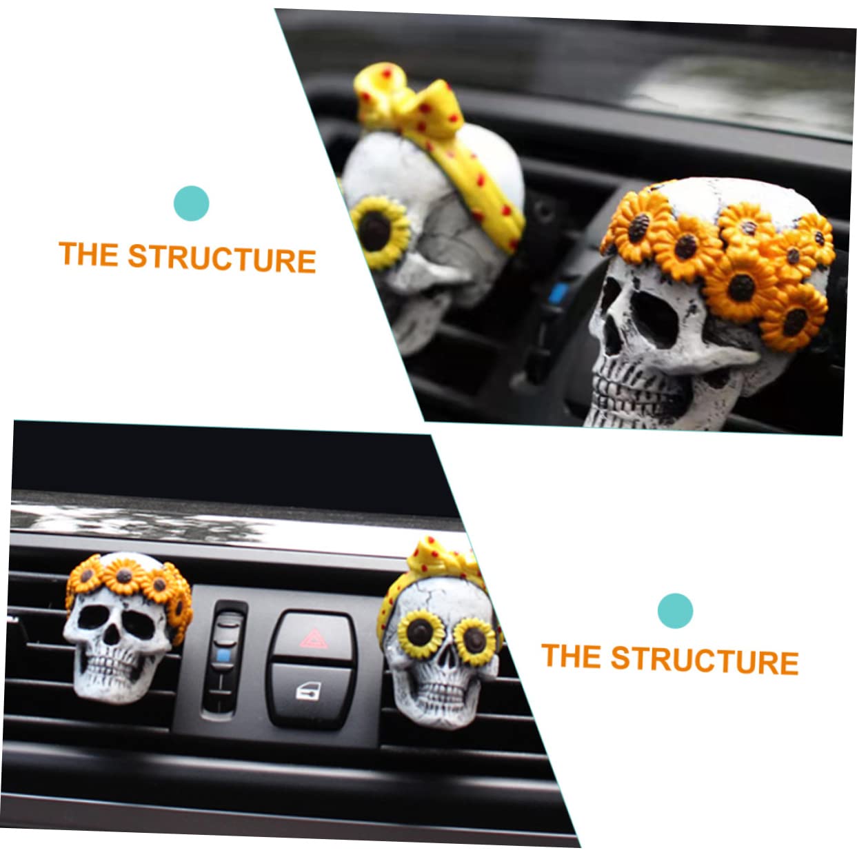 Gatuida 6 Piezas Coche Cabeza Fantasma Aromaterapia Difusor De Aroma Ambientador Automático Ambientador De Aire Divertido Coche Difusor Clip De Ventilación Difusor De Ventilación De Aire