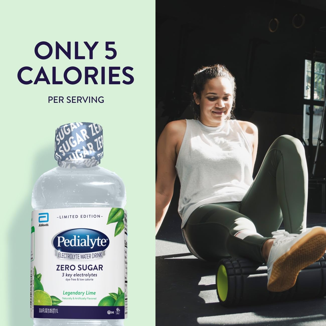 Pedialyte Electrolyte Water With Zero Sugar | Hydration With Key Electrolytes | Hydration Low in Calories | Legendary Lime, 1 Liter, Pack of 4