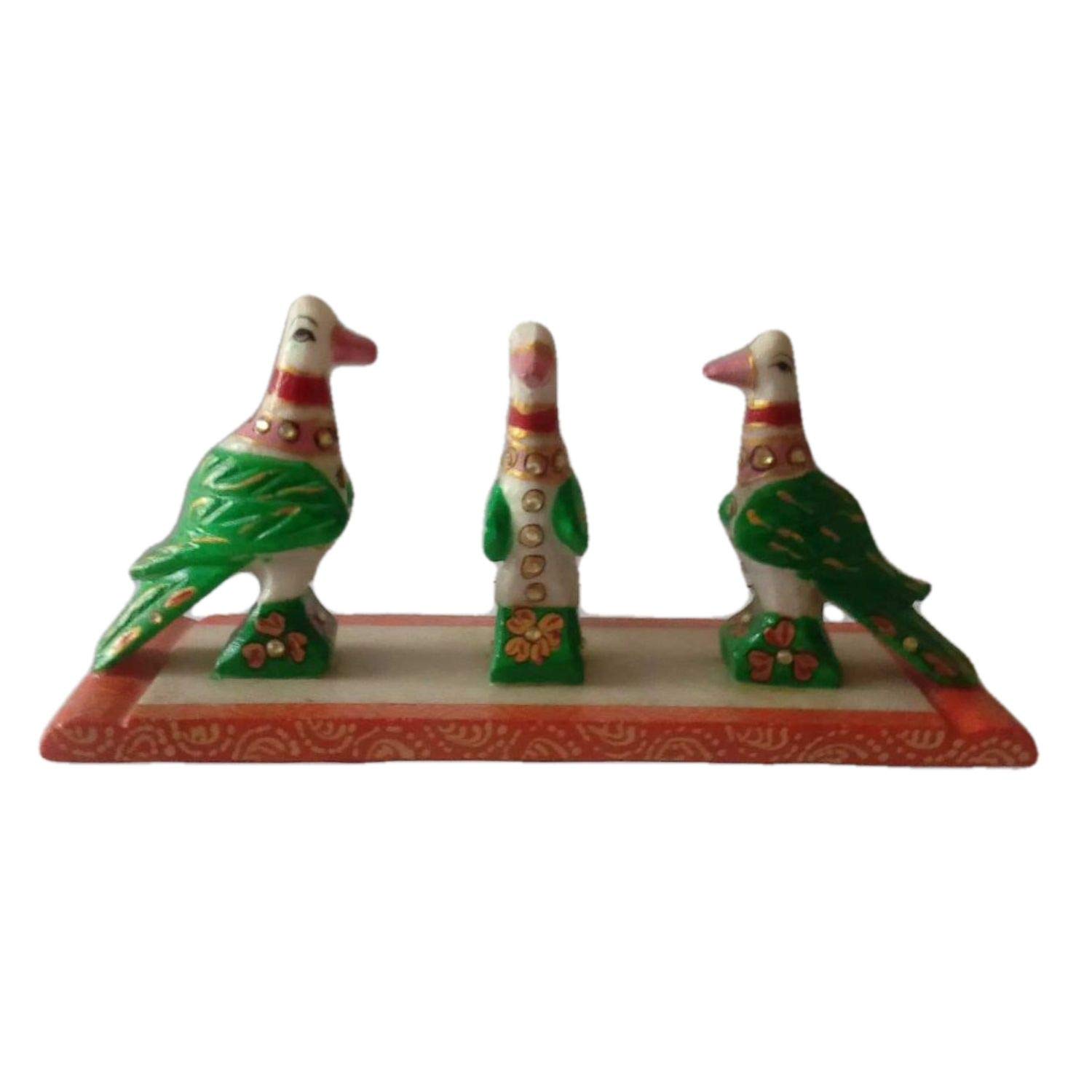 India Meets India Handicraft Marble Sparrow Statue, Sparrow Showpiece Home Décor, Best Gifting Made By Awarded Indian Artisan