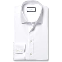 Charles Tyrwhitt Shirts for Men Twill Non-Iron Formal Dress Shirt Long Sleeve Cotton Shirt Classic Fit Cutaway Collar