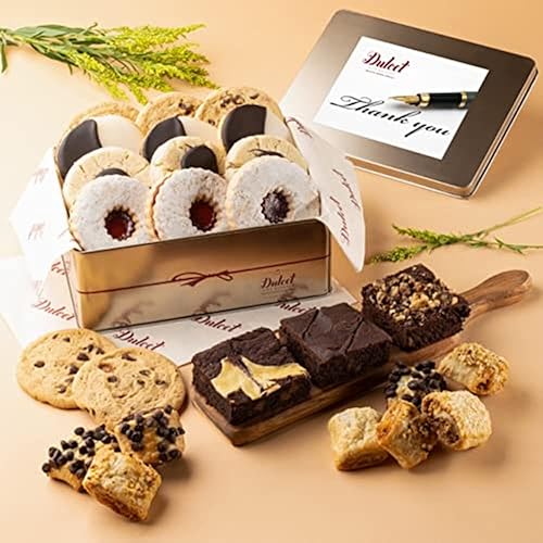 Miniatura 1 de Dulcet Gift Baskets Surtido de caja de regalo de agradecimiento, delicioso juego de regalo gourmet  Variedad de galletas recién horneadas, brownies