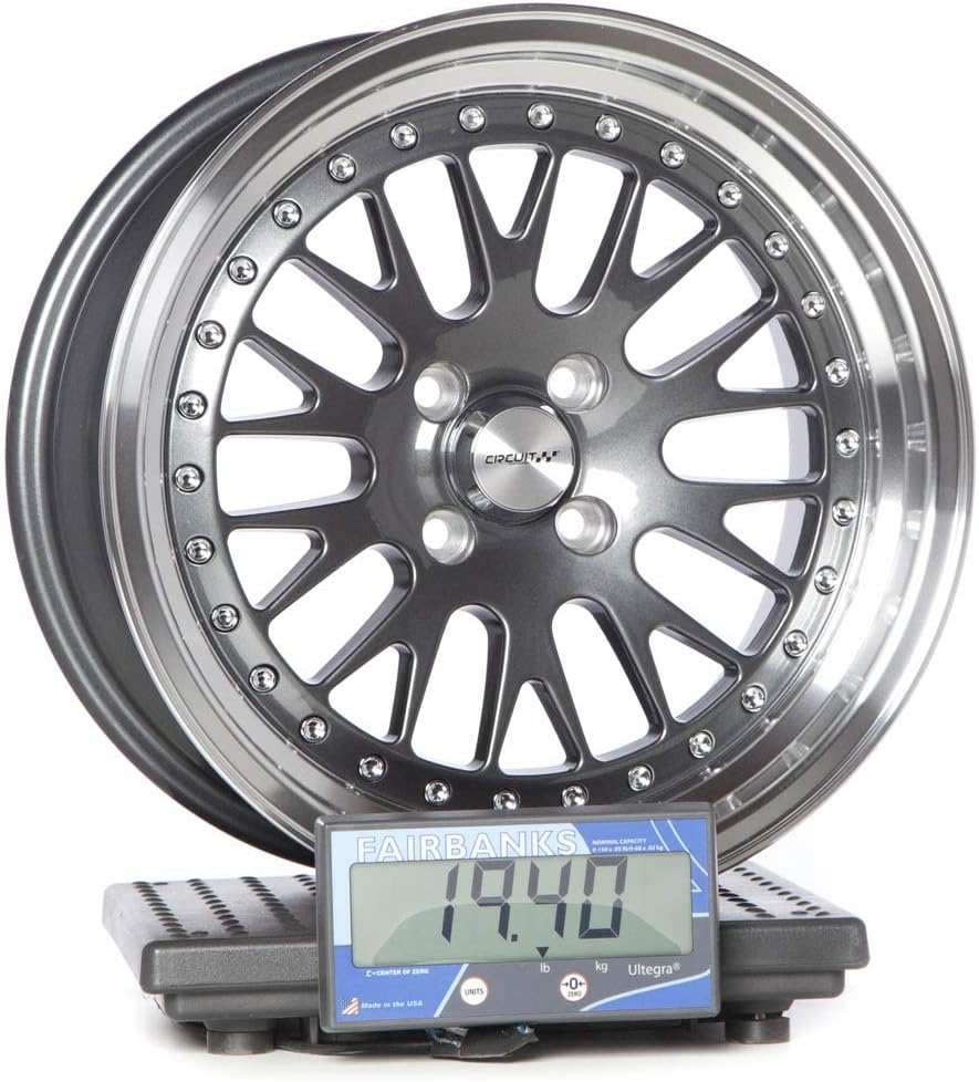 Circuit Performance CP21 16x8 Gun Metal Wheel 4×100 [+25mm] compatible with Honda Civic EK EG, Acura Integra, BMW E30, Mazda Miata