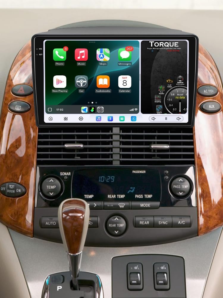 JOYING Car Radio for Toyota Sienna 2004-2010, 2K QLED Touch Screen 9.5 Inch Car Stereo 12GB+256GB with Carpaly & Android Auto, Mirror Link, AM/FM, GPS Navigation, Bluetooth, 5G WiFi(JY-TT211N12)