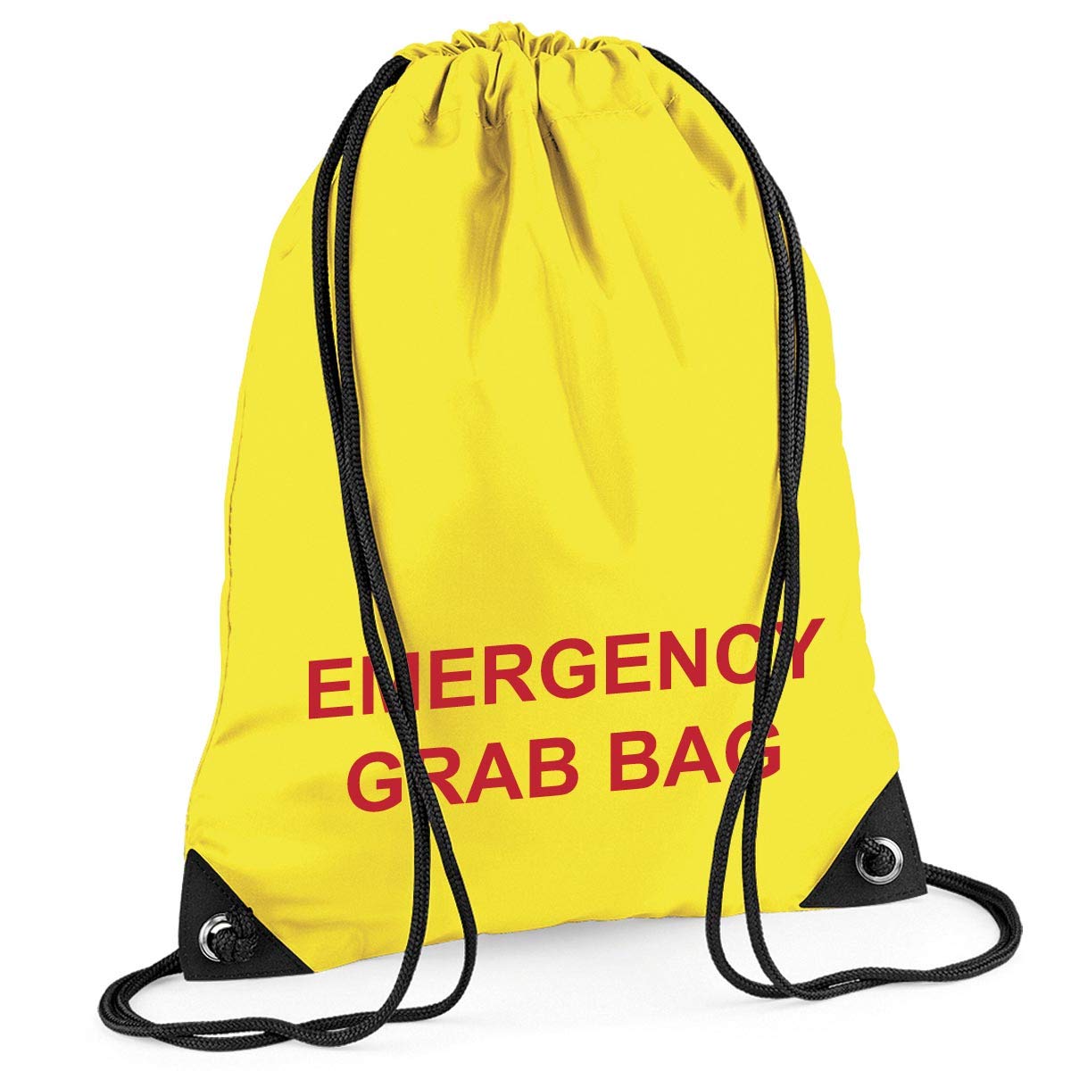 Workwear World Yellow/Red School Evacuation Emergency Grab Bag - Printed Documents & Equipment Drawstring Sack Bag