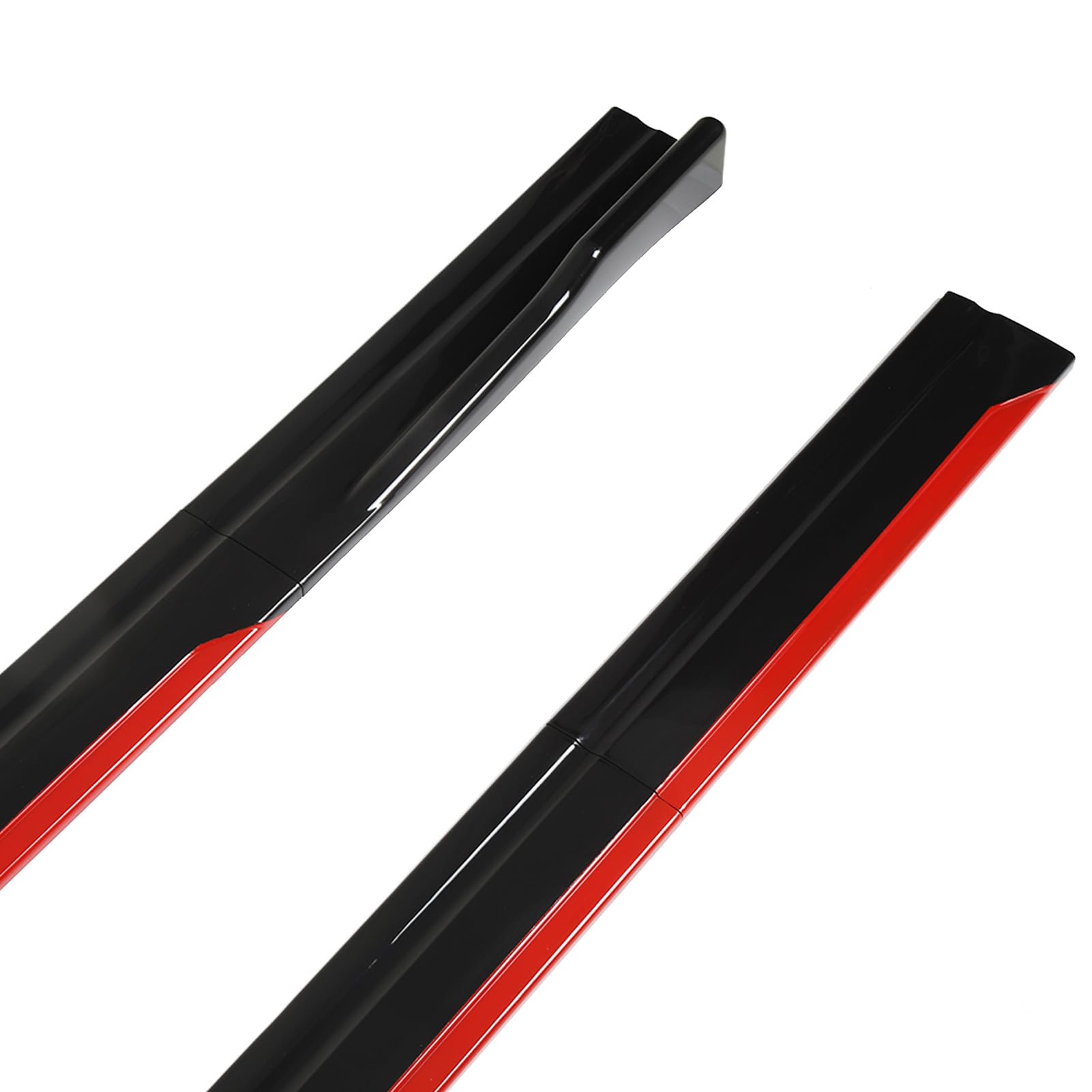 Lot de 8 Jupes Latérales de Voiture, élégant Rouge et Noir Brillant, Kit de Carrosserie de Panneau D'aile D'extension de Séparateur de Lèvre Latérale pour Seat