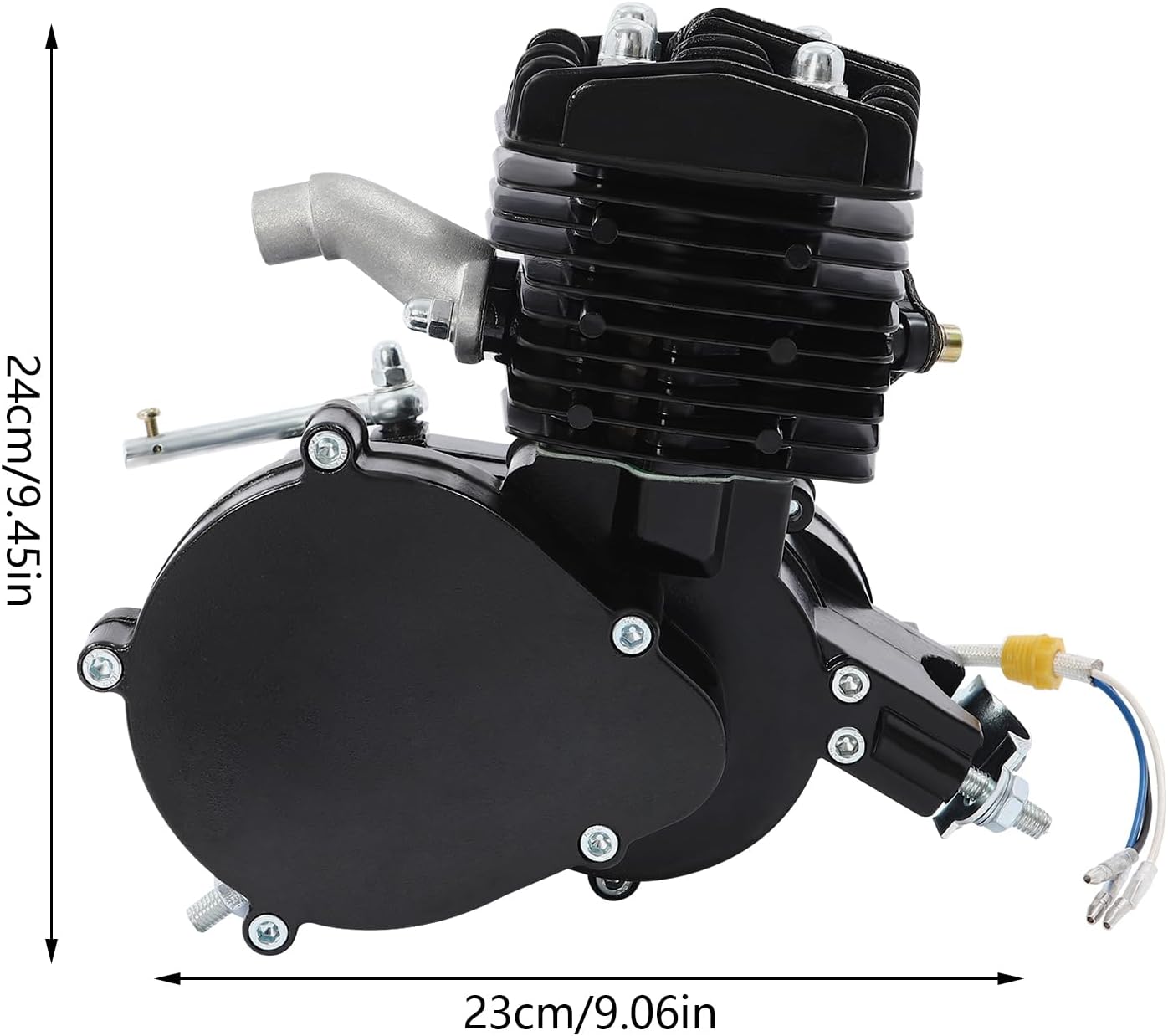 80cc Bicycle Engine Kit 2 Stroke Petrol Bikes Motor Single Cylinder Air-Cooled Engine Gasoline Engine Motor Kit Full Set Motorized Bicycle Engine Kit for 26" 28" Bikes