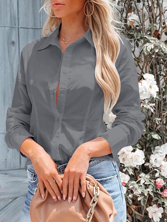Image of OOMPH! Full Sleeve Stylish Western Official Formal Shirts for Women Regular fit Shirts for Woman