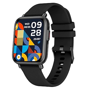 Crossbeats Ignite Pro Spo2 Smart Watch, 1.7? 3D Curved 500 Nits Peak Brightness Display with Metal Body, Body Temperature, Continues Heart Rate, Fitness & Sleep Monitor, Multiple Sports (Carbon Black)