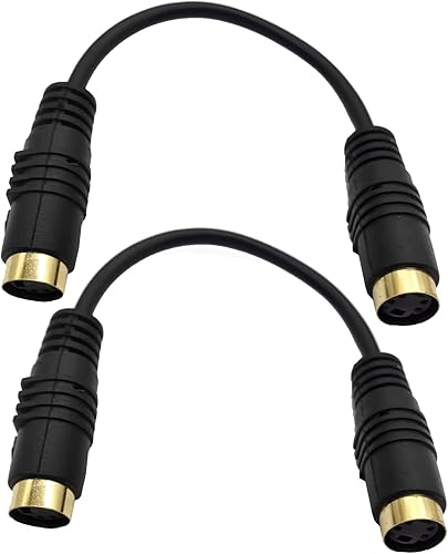 S-Video Mini Din 4-Pin hembra a hembra Conector de vídeo estéreo Cable adaptador de vídeo para DVD TV Reproductor Portátiles Transfe Cable 0.5 ft