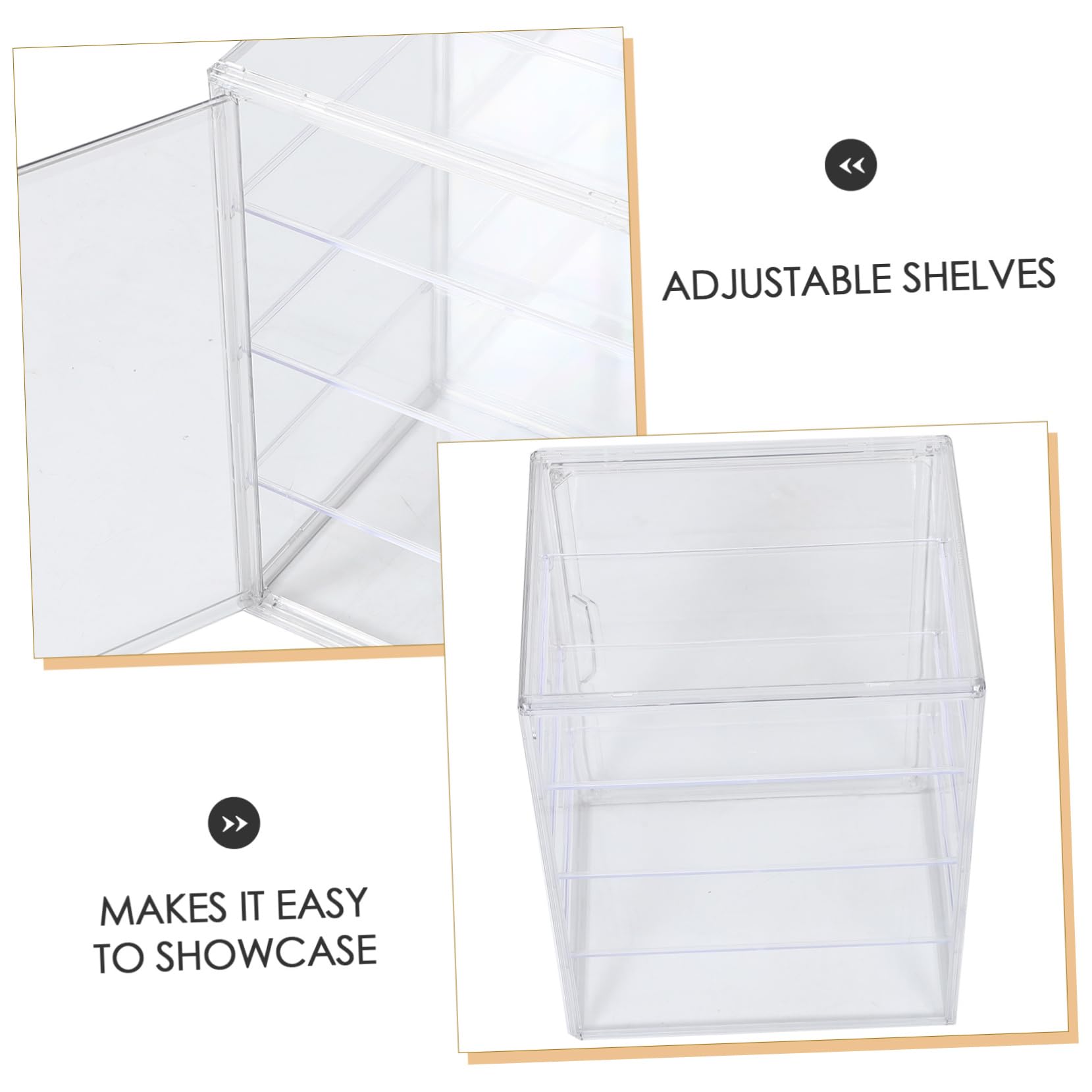 Cabilock Vitrina de Acrílico Transparente con Puerta Magnética y 4 Estantes Ajustables para Mostrador de Cocina, Adecuado como Caja de Pan y Expositor de Pastelería