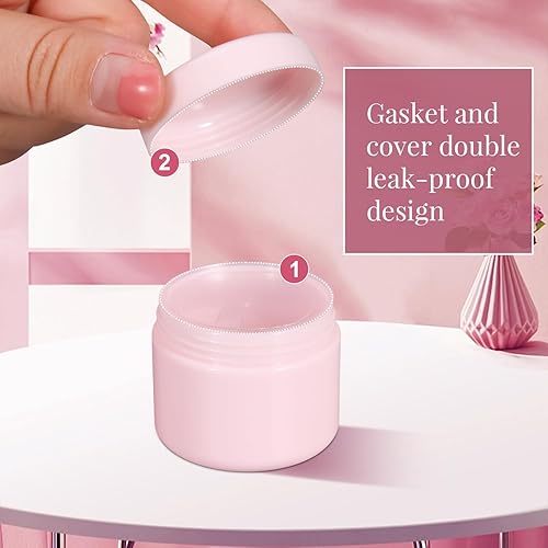Miniatura 4 de ASEVAT Tarros de crema recargables con tapas, paquete de 4 recipientes de cosméticos de viaje a prueba de fugas, pequeños frascos cosméticos para