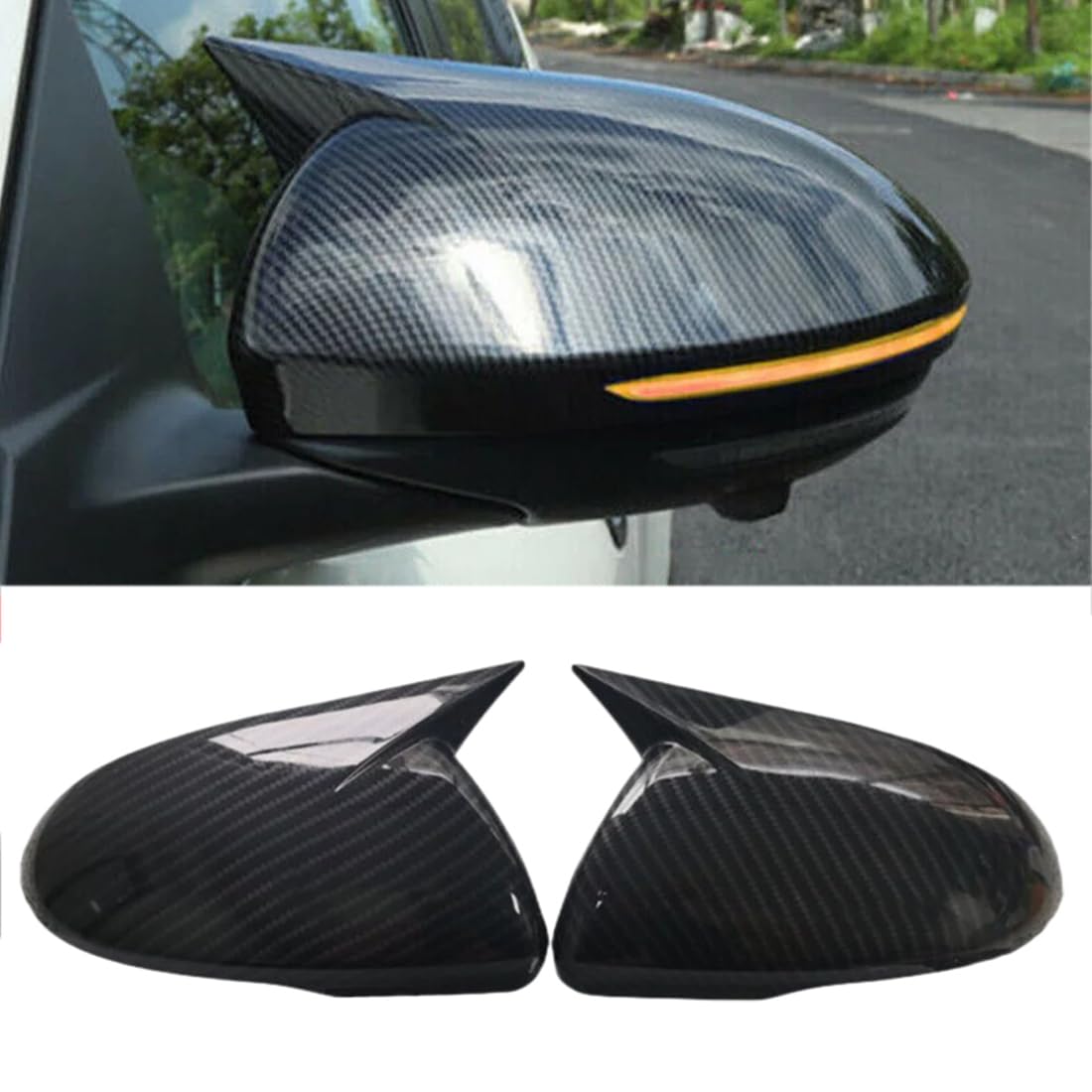XITER Rear View Side Mirror Cover Side Mirror Cap For Kia Optima K5 2016 2017 2018 2019 2020,Carbon Fiber