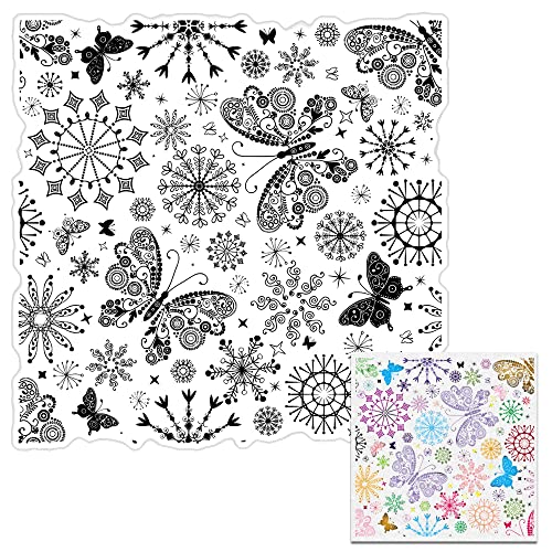 Hying Spring Flowers Butterfly Background Clear Stamps For Card Making And Photo Album Decor, Summer Flowers Silicone Stamps Butterfly Rubber Stamps Seal For Diy Scrapbooking Supplies #TOP23