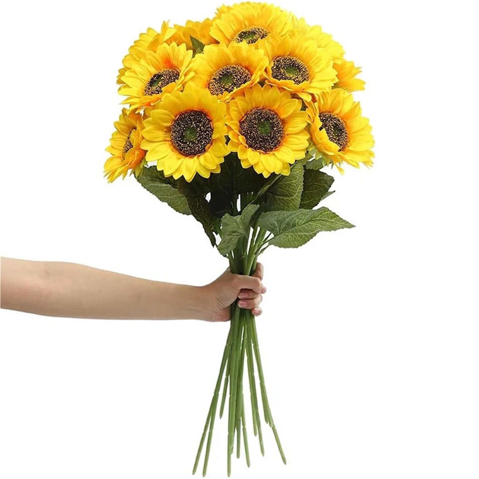 Dcrxz Artificial Flowers 10pcs Artificial Sunflower Artificial Flowers Bouquet Faake Flower for Home Table Decor Wedding Decoration Outdoor Flowers Arrangement