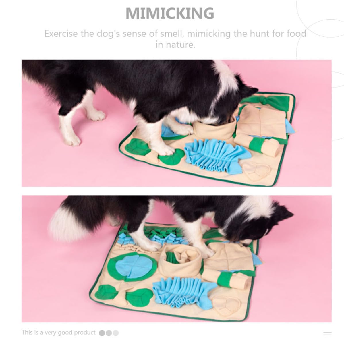 TEHAUX Schnüffelmatte zur Gewichtsreduktion und Geruchsschulung aus Polar Fleece Welpen mit Kreativem Design als Langsame Futtermatte für Hunde