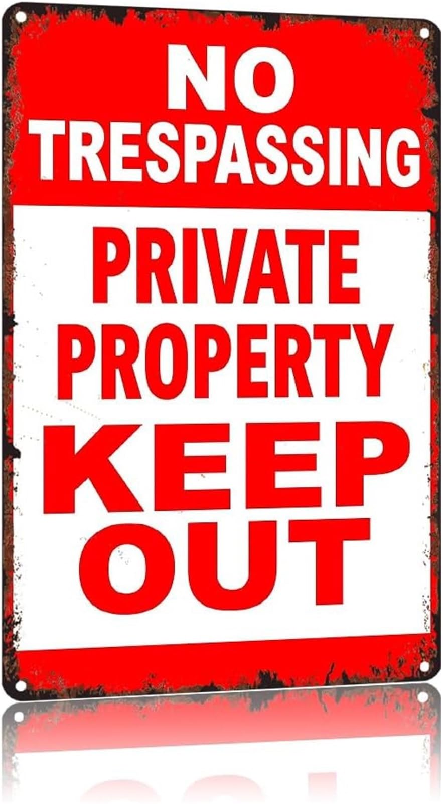 NWPNLXEA Humorous Private Property Sign Vintage Tin Sign for Outdoor Warning or Barn Wall-Art 8 X 12 in