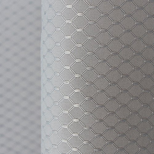 EurCross Extra Wide Shower Curtain 96 x 72, Solid Gray Waffle Weave Fabric Shower Curtain for Bathroom, Heavyweight, Water-Repellent 8ft Wide by 6ft Long