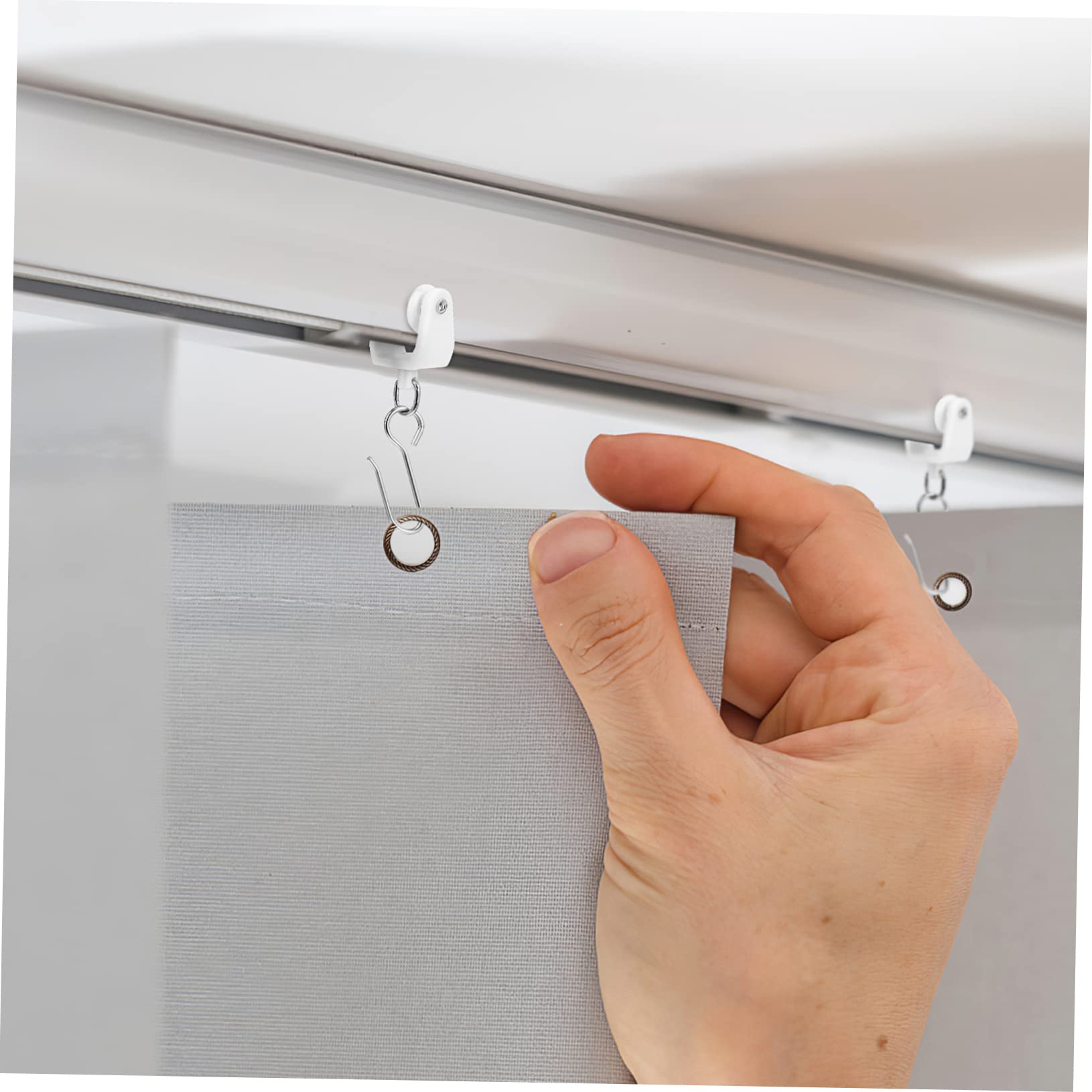 NAMOARLY 30pcs Curtain Track Gliders with Hooks Smooth Sliding Rollers for Easy Curtain Hanging Compatible with Curtains for Windows Bedrooms and Living Rooms