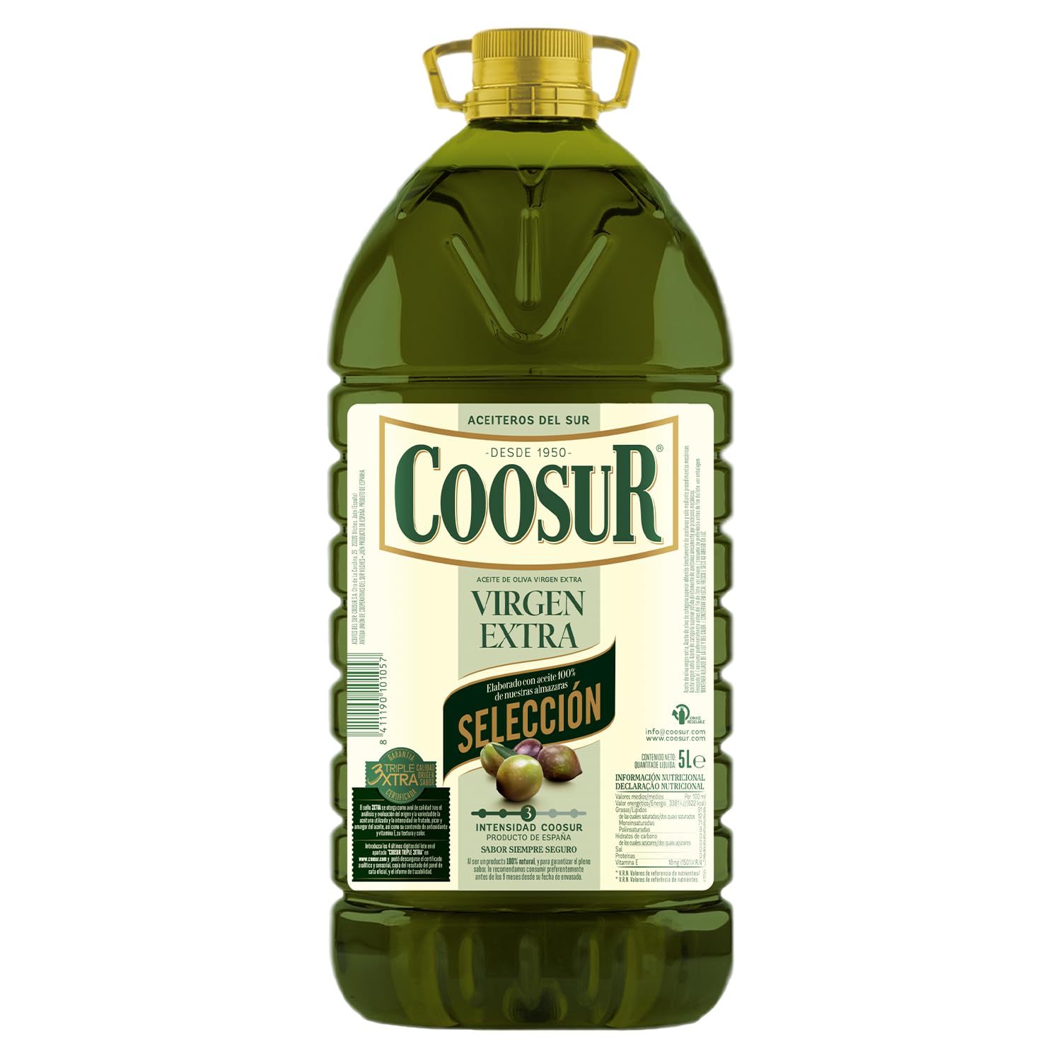 COOSUR - Huile d'olive extra vierge. Carafe 5 l