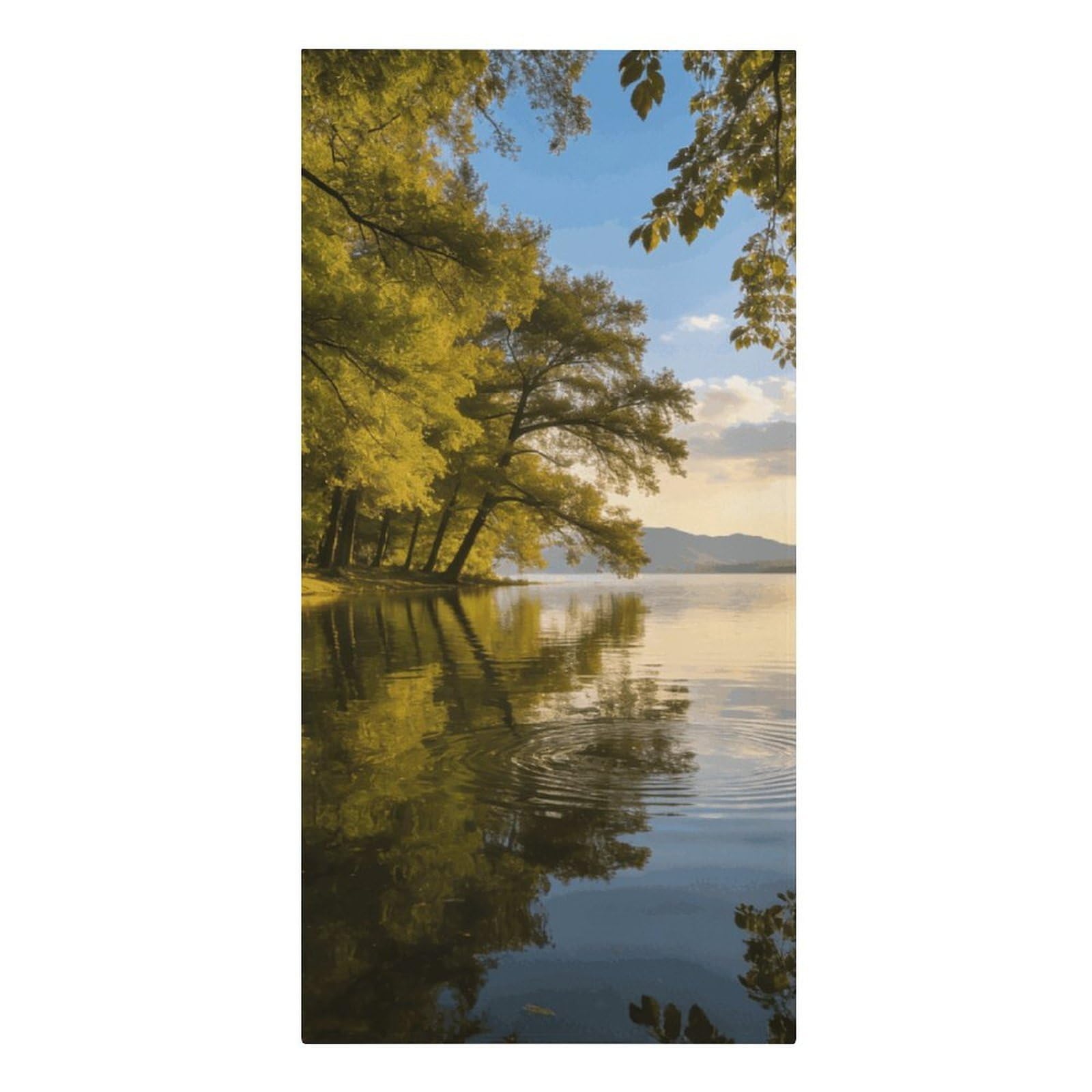 Fodpand Girls Style Lightweight Microfiber Large Overszed Trees By The Lake Beach Towel 30.3X61.4 In Sand Blanket Travel, Swim, Bathroom, Women Adults Gift Soft Big Pool Swim Towels