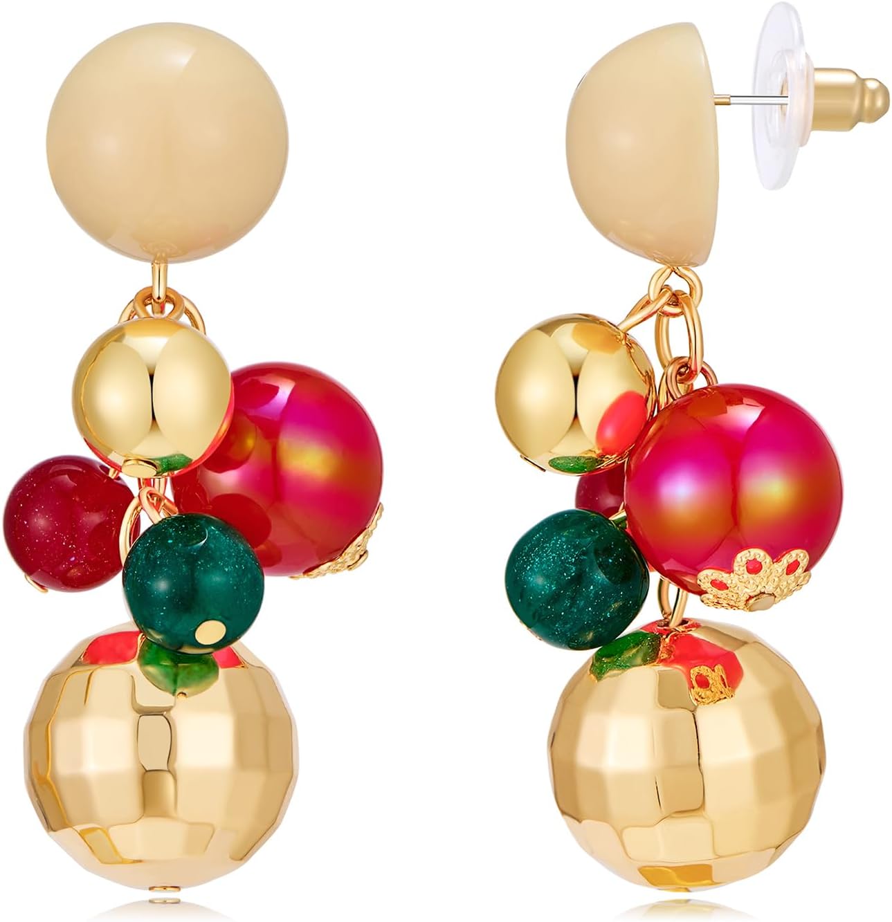 Christmas Earrings Studs for Women Delicate Dangle Earrings Hypoallergenic Cute Colorful Drop Earrings for Holiday Party Jewelry Gift