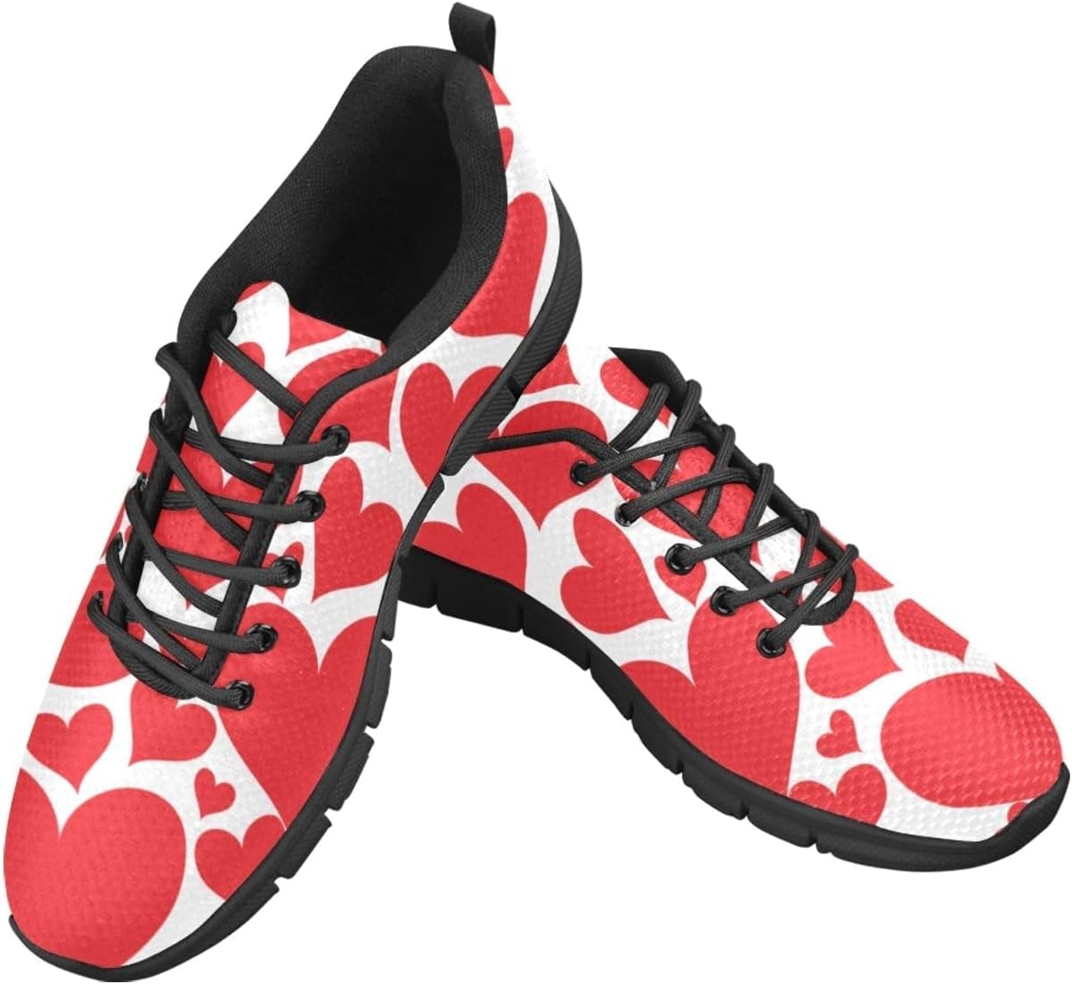 KRE Prime Uniquely You Sneakers for Men, Love Red Hearts