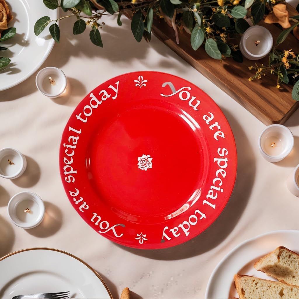 You Are Special Today Red Plate – 10.6" Ceramic Celebration Plates for Birthdays, Weddings, Anniversaries, Baby Showers, Graduations, Milestones, and Other Special Days (Red Plate)
