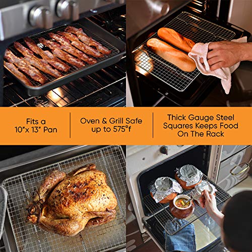 image for PriorityChef Cooling Rack and Baking Rack, Fits Quarter Sheet Pan, 100