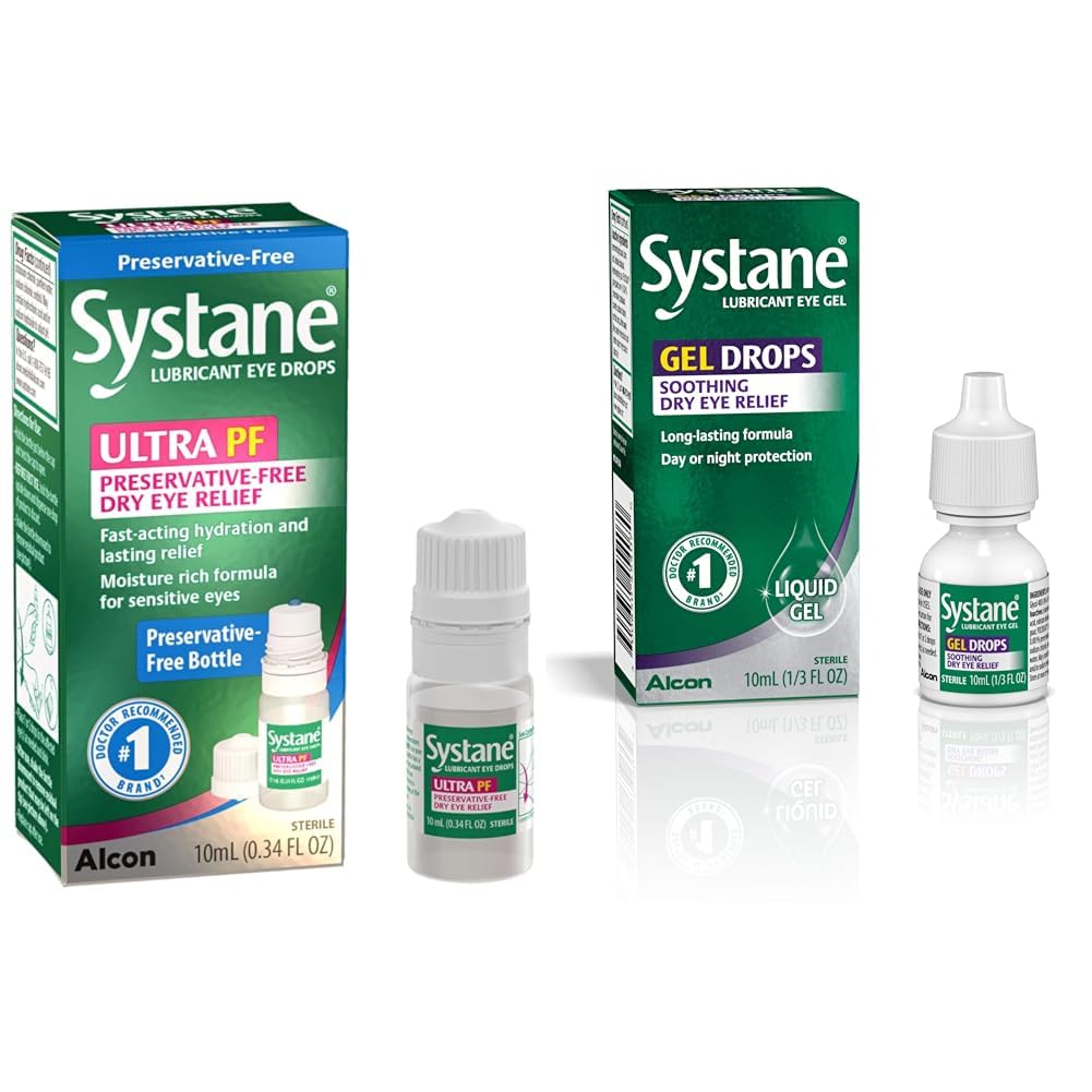 Systane Ultra PF Eye Drops 10ml Lubricant Gel Drops 10ml Dry Eye Relief Bundle